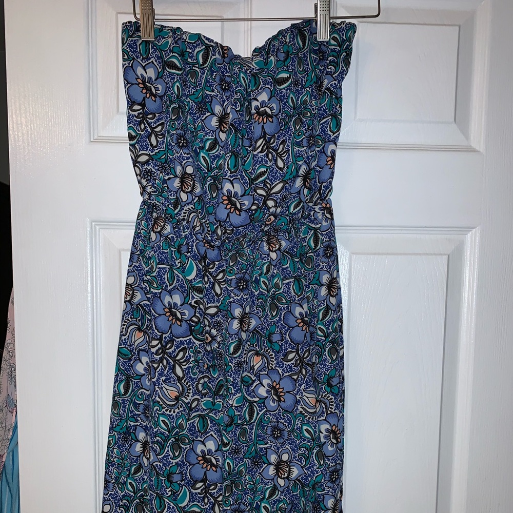 Express Floral Print Blue Dress